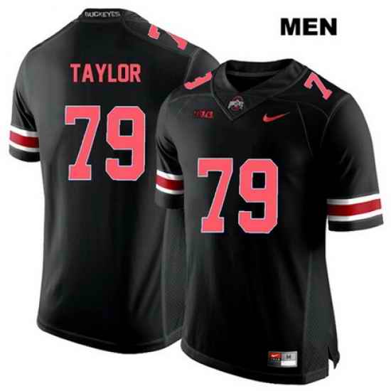 Brady Taylor Red Font Ohio State Buckeyes Authentic Nike Mens  79 Stitched Black College Football Jersey Jersey